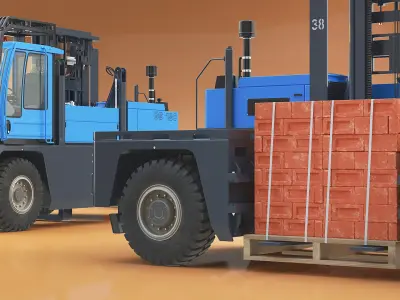  Baumann GS 150 Side Load Forklift Brick Pallet Blue 