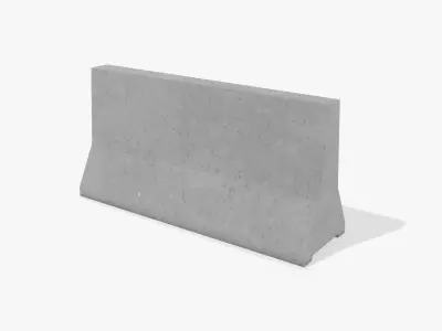 Concrete Road Barrier Low-poly 3D model