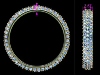 Dainty Cluster Diamond Infinity Band Size8 3D print model