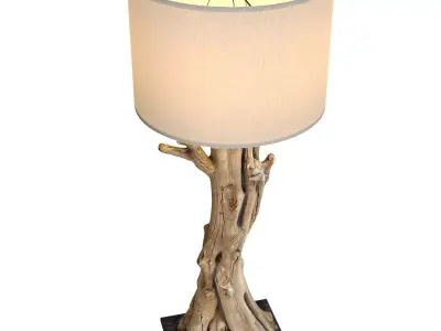 Rustic Floor lamp made natural driftwood branches Scandinavian 3D model