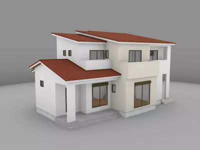 House model for background 33 Low-poly 3D model