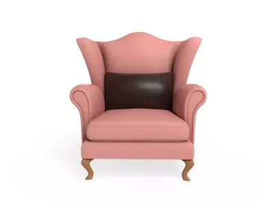 Wingback Chairs 002 Low-poly 3D model