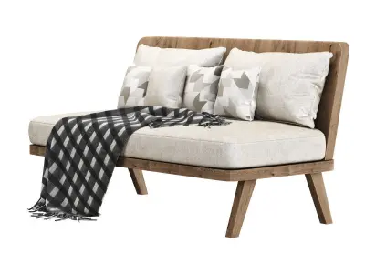Alexa wooden loveseat  3D model