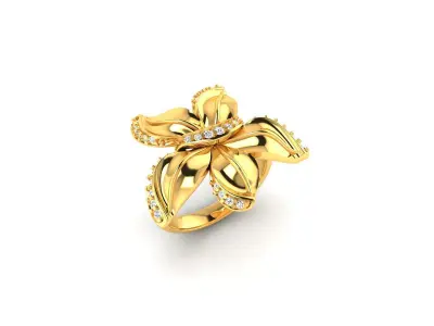 Solitaire Engagement Wedding Women Ring 3D print model 5