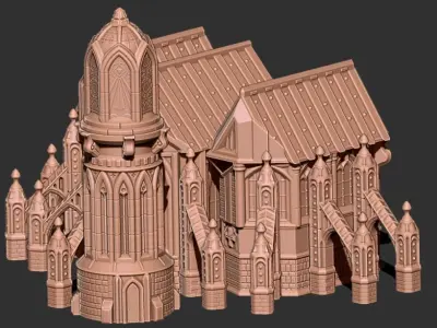 Vase Mode Terrain - Fortress Monastery 1 3D print model