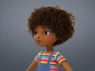  Cartoon Black Girl Rigged 