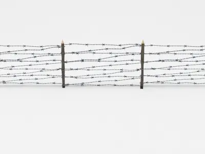 Lowpoly Barb Wire Obstacle Low-poly 3D model