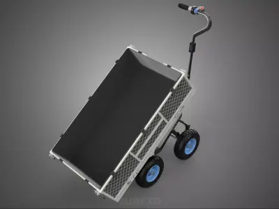 ELECTRIC POWERED UTILITY CART TROLLEY DUMPER TILTING BED WAGON 4 3D model