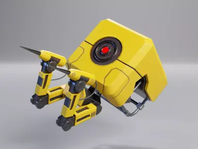 Game ready Robot Welder Low-poly 3D model