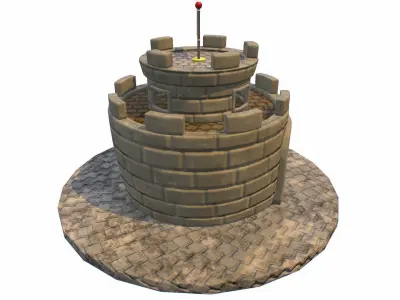  New Super Mario Bros Tower Low-poly 3D model