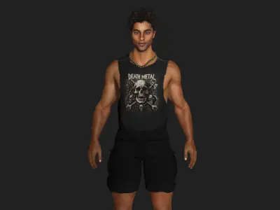 AAA 3D REALISTIC AFRICAN MALE CHARACTER - STREET STYLE GTA FUNKY Low-poly 3D model