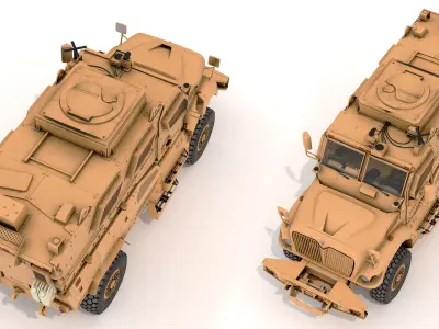  Military Armored Vehicle Sandy Rigged for Maya 