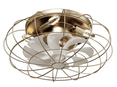 Vintage Iron Remote Control Ceiling Fan light 3D model
