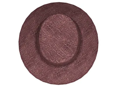 Leather Fashionable Floppy Hat Low-poly 3D model