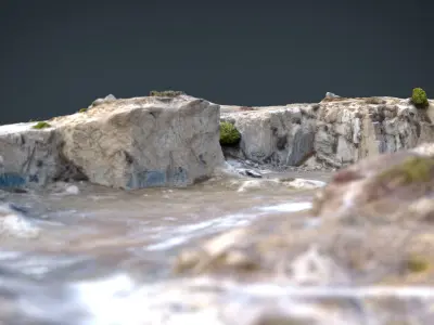 QUARRY desert terrain Low-poly 3D model