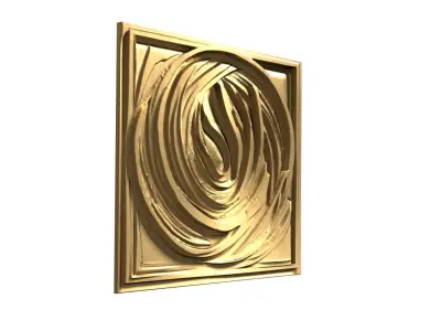 3D Printed Gold Foil Textured Decor Set - Ornamental Wall Panel  3D print model