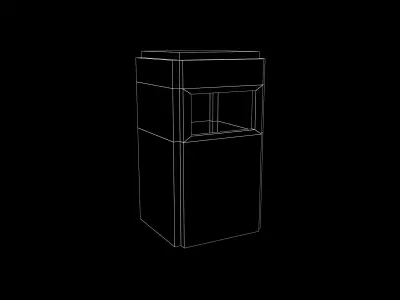 Voxel Trash Bin v1 002 Low-poly 3D model