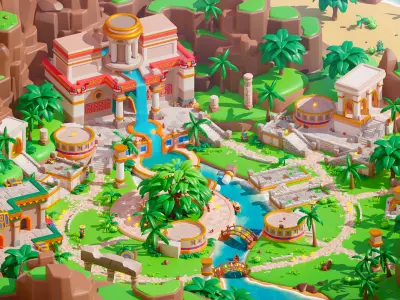 Temple Low-poly 3D model