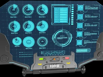 Sci-fi Monitor  7 3D model