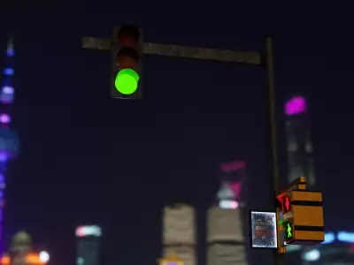 Low Poly Traffic Signal Low-poly 3D model