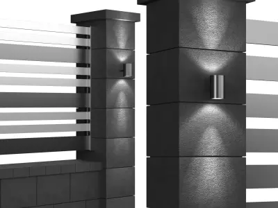Modern black fence 3D model