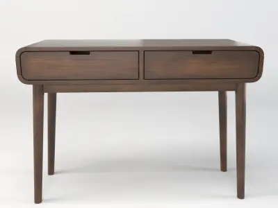 Table in Walnut Wood Finish 3D model