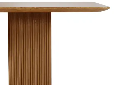 Davison Rectangular Fluted Oak Dining Table by CB2 3D model