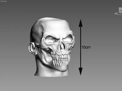 Skull pen holder Cyborg pen holder 3D print model