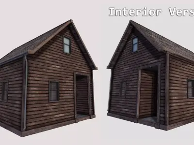 Boston House 04 - Enterable Low-poly 3D model