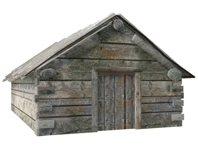 6 Old raw wooden house pack collection da1