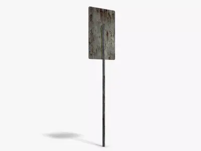 Damaged Toilet Info Sign Low-poly 3D model