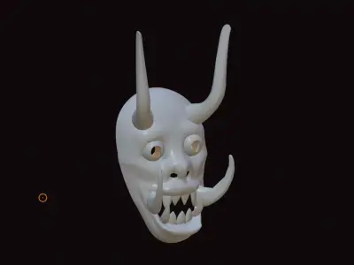 Hannya Noh mask classical Japanese 3D model
