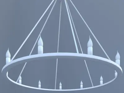 Chandelier with six candle holders 3D model
