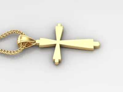 Light Gold 18K Cross Pendant 1CP035 3D print model purchase