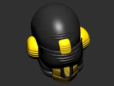 helmet high poly sculpt 3d printable 3D model 17