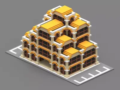 House Voxel - 28 Low-poly 3D model