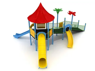 Handicapped Accessible Metal Kid Playground - 01 3D model