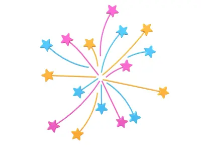 Fireworks Star Style Icon V1 003 Low-poly 3D model