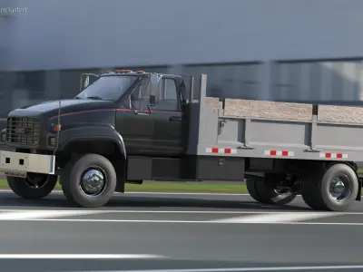  Chevrolet Kodiak C6500 Utility Stake Truck Black-Gray 