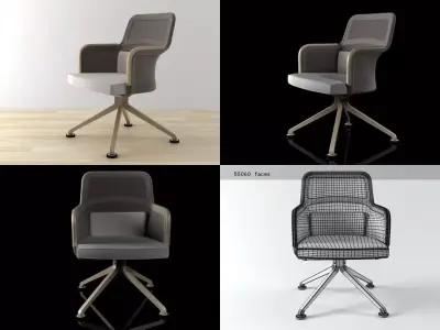 Taceo four different office chairs 3D model