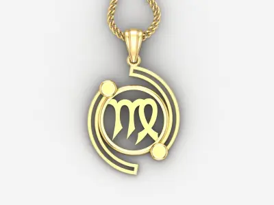 Galaxy Virgo Light Gold Pendant Version 8 3D print model