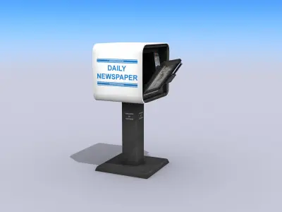 Newspaper Vending Machine Low-poly 3D model