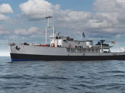  Research Vessel with Helicopter 