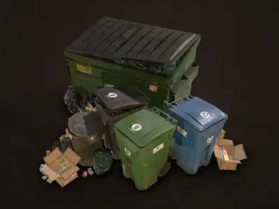 Urban Trash Pack Vol 3 Low-poly 3D model