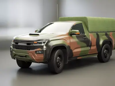 Generic Military Tactical Pickup Low-poly 3D model