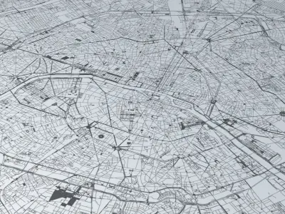 Paris Road Network and Streets 3D model