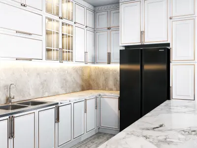 Neoclassical kitchen 3D model