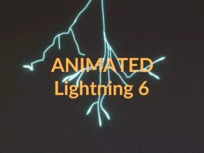 Animated Lightning v6 Low-poly 3D model