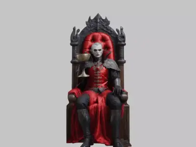 3D Model of a Sci-fi Vampire Low-poly 3D model