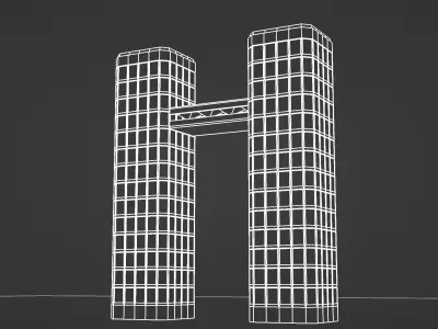 Futuristic City Building 6 2 Low-poly 3D model